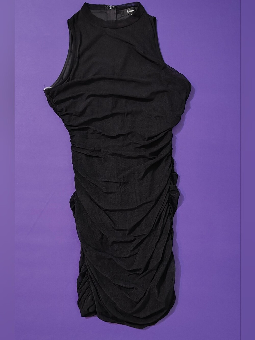 Lulu's Black Ruched Mini Bodycon Dress